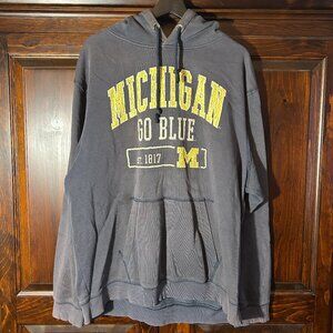 Vintage Michigan University Hoodie – Navy – Size XL – College Sweatshirt